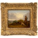 Manner of Henry Alken (British 1785-1851)/Sportsman and Dogs in a Landscape/oil on panel, 17.