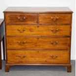 A 19th Century chest of two short over three long drawers, on bracket feet,