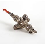 A child's Victorian silver rattle, George Unite,