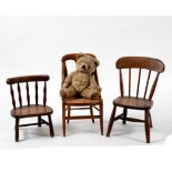 Three children's chairs and a teddy bear/Provenance: The Estate of the late Sir John and Lady Smith