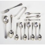 Sundry silver teaspoons etc.