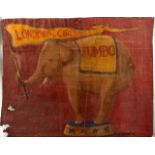 19th Century English School/Portrait of Jumbo the Elephant at London Zoo Circus/oil on canvas, 86.