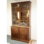 A mahogany glazed bookcase/cabinet, 18th Century and later,