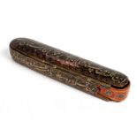 A Persian lacquered pen case,