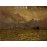 Early 20th Century English School/Harbour Scene at Dusk/indistinctly signed,