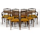 A set of eight Regency painted rope back dining chairs,