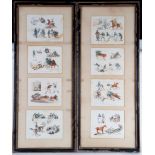 Henry Alken (British 1785-1851)/Symptoms/eight prints framed as two, 19.