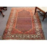 A Malayir rug, West Persia, 195cm x 135cm and another Persian rug,