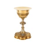A French silver gilt chalice and paten, Charles-Frédéric Berger and Henri Nesme, Lyon circa 1900,