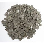 A quantity of pre 1947 British coinage, approximately 3,