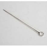 A George III silver meat skewer, George Smith & William Fearn, London 1791, with reeded ring handle,
