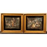 After Francesco Bartolozzi (Italian 1727-1815)/The Seasons/four stipple engravings framed as one,