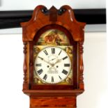 An oak and mahogany crossbanded eight-day longcase clock, Jno.