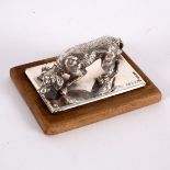 A novelty silver letter clip of dog form, import marks for 1899,