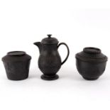 Three pieces of black basalt ware,