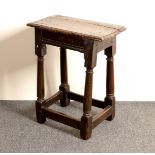 A 17th Century oak joint stool,