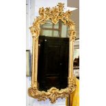 A Victorian plaster gilt wall mirror, circa 1890,