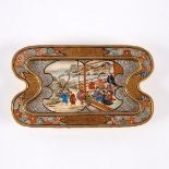 A Japanese Satsuma shaped tray, Meiji period, 16.