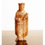 A small alabaster figure of St Catherine, medieval style,