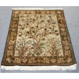 A silk Qum rug, Persia,