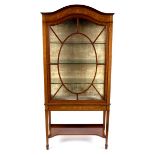 An Edwardian mahogany inlaid display cabinet,