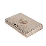 A Russian silver and silver gilt cigarette box with reeded decoration throughout,