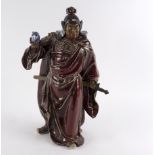 A Chinese pottery figure by Liu Zemian of Han Xin calling the roll,