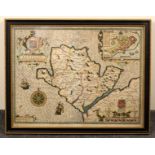 John Speed (British 1552-1629)/Anglesey, 1610/hand coloured engraved map,