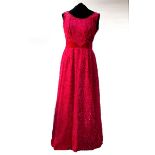 A Mary Donan long dress in devoré fabric with velvet trim and another long dress by PA BER,