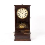 An eight-day time recording clock by Blick, 188 Grays Inn Road, London, in a glazed oak case,