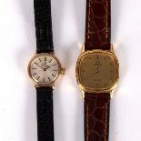 A lady's Omega de Ville watch, rounded square dial, quartz movement, case no.