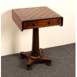 A Regency rosewood two-flap games and work table,
