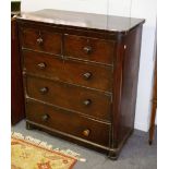 A 19th Century pine chest of two short & three long drawers,