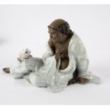 A Chinese pottery figure by Liu Zemian of Liu Hai teasing a toad, 18.