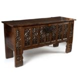 A North German oak coffer, probably late 15th/early 16th Century,