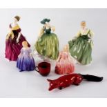 Three Royal Doulton figures, Fair Lady, Adrienne and Buttercup, all 19cm high,