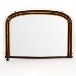 A Victorian parcel gilt overmantel mirror, with arch-top,