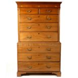 A George III mahogany inlaid chest-on-chest,