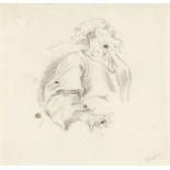 Giovanni Battista Cipriani RA (Italian 1727-1785)/Study of the Head and Shoulders of a Man/signed