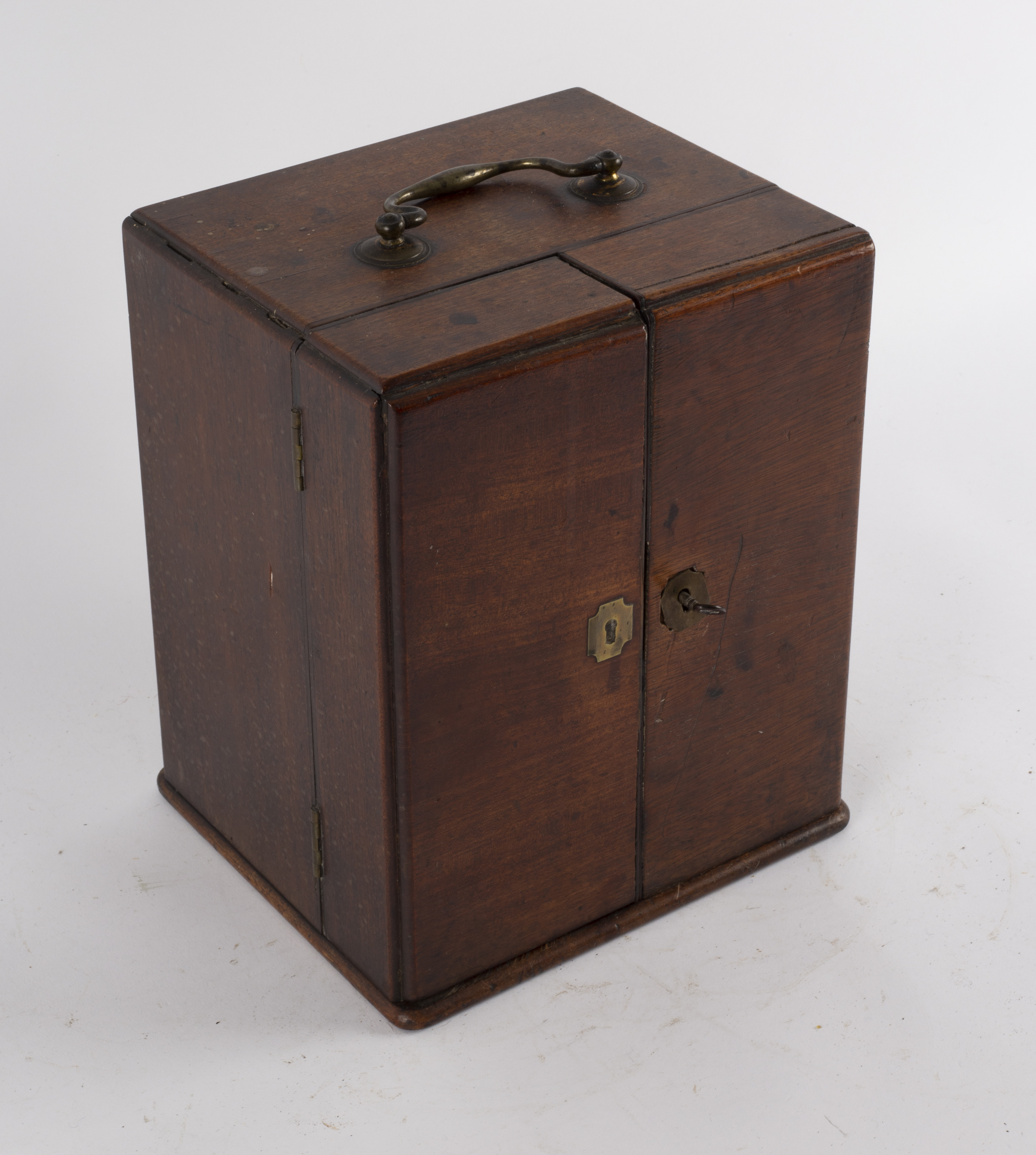 A 19th Century apothecary box, the hinged doors concealing compartments containing medicine bottles, - Image 3 of 3