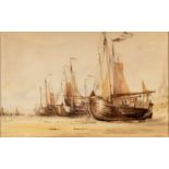 Edward William Cooke (British 1811-1880)/Fishing Boats on a Beach,