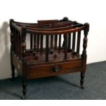 A Regency mahogany music Canterbury, fitted a drawer,