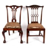 A George III style dining chair, with drop-in seat on cabriole legs,
