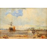 After Bonnington/Fishing Boat on the Beach/signed verso/oil on canvas, 14.