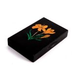 A pietra dura paperweight depicting crocuses,