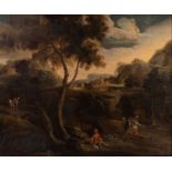 Follower of Jan Frans van Bloemen (called Orrizonte)/Figures in an Italianate Landscape/oil on