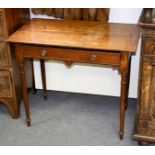 An oak side table, circa 1800, the rectangular top above a single drawer,