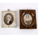 Early 20th Century French School/Portrait Miniature of a Young Lady/half-length,