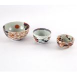 Three Japanese Imari bowls, early 18th Century,