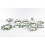 A Wedgwood Florentine pattern tea service with blue ground borders,